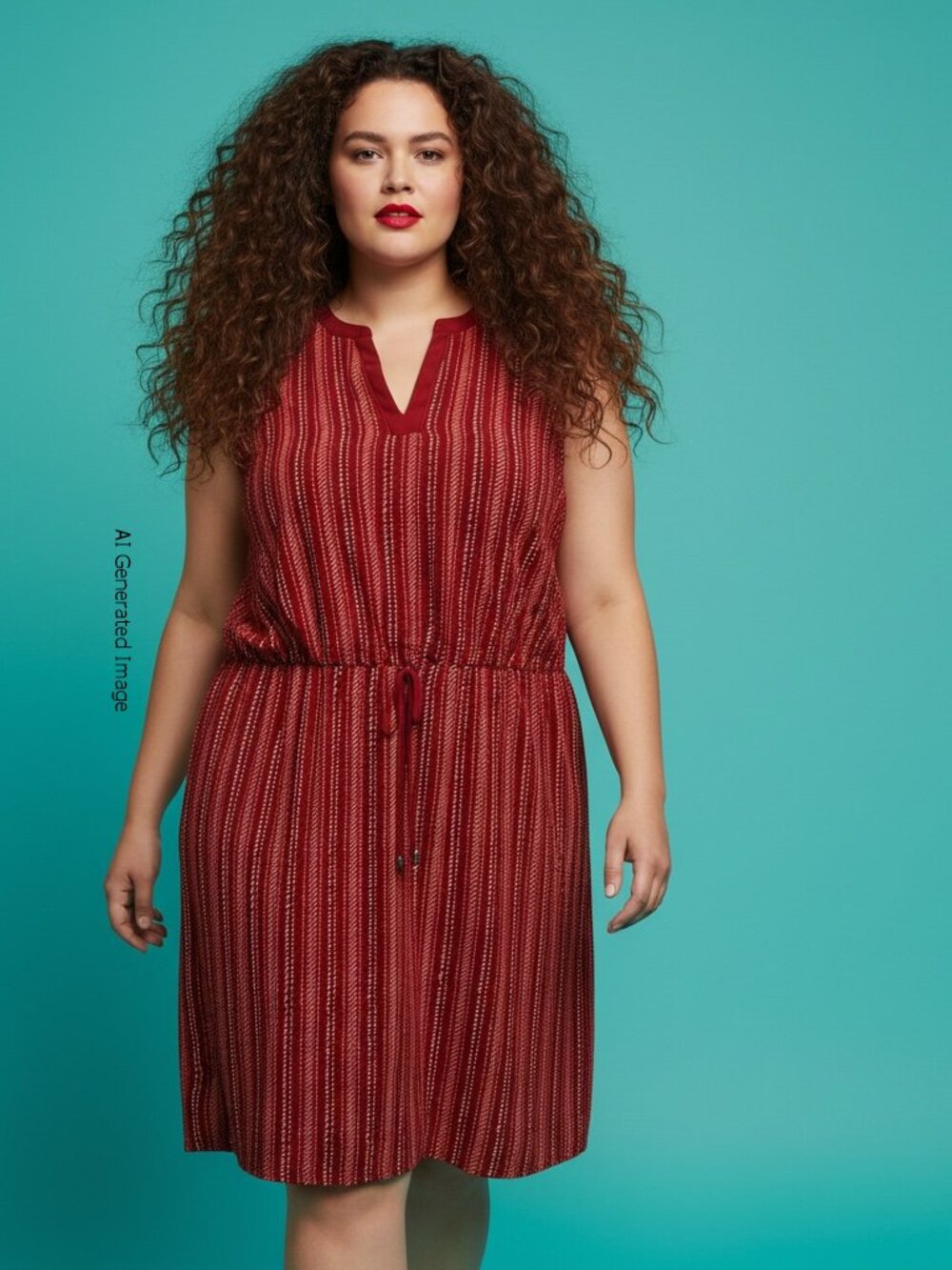 Reitmans Burnt Red Sleeveless Elastic Waist Dress Plus Size 20